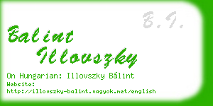 balint illovszky business card